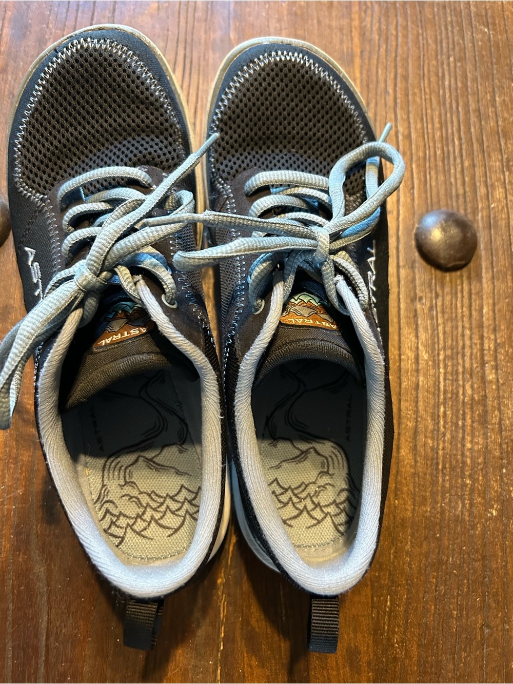 Astral Women’s Black Athletic Shoes with Blue Laces - Picture 3 of 5